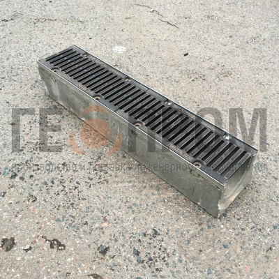 лоток водоотводный бетонный геопром 150/230/150 с решеткой
