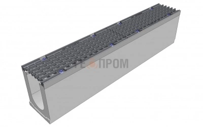 лоток водоотводный бетонный super dn100 h=210 с решеткой чугунной вч (комплект) кл. c250
