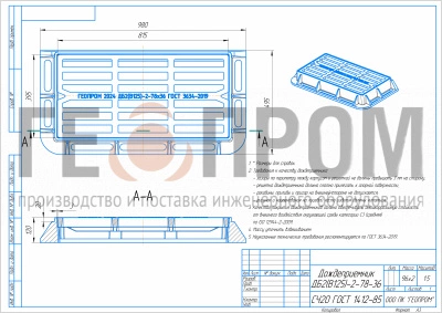 дождеприемник дб2(в125)-2-78х36 сч
