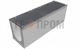 лоток водоотводный бетонный super dn200 h=330 с решеткой чугунной вч (комплект) кл. е600
